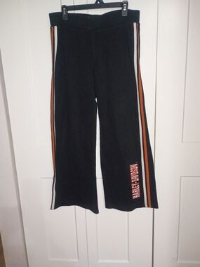 Harley-Davidson Black Sweatpants with Orange & White Side Stripes